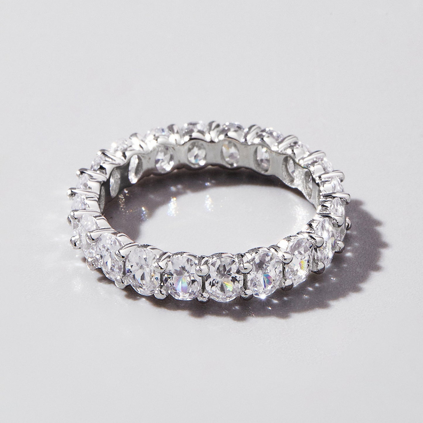 Inlaid Zircon 925 Sterling Silver Band Ring