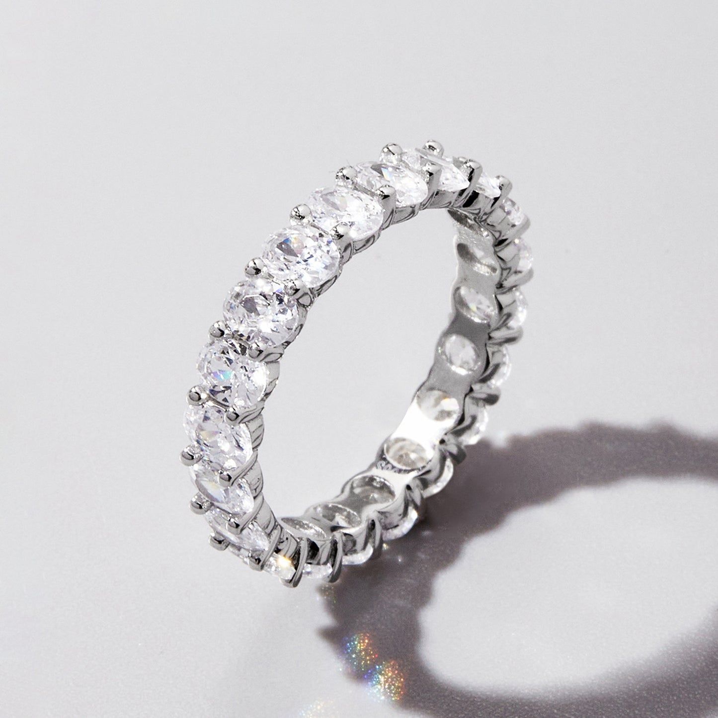Inlaid Zircon 925 Sterling Silver Band Ring