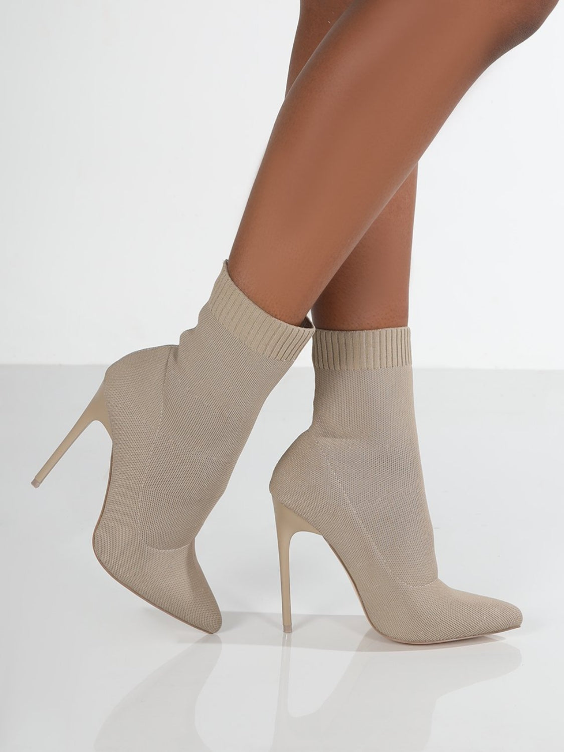 Mesh Sock Style Stiletto Booties