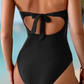 Cutout Sweetheart Neck One-Piece Swimsuit With Gold Accents