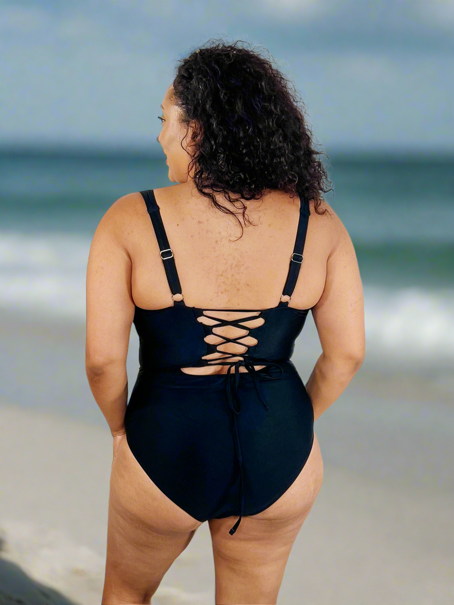 Barcelona Lace Up One Piece Swimsuit