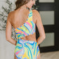 Marble Cutout One-Piece Swimsuit