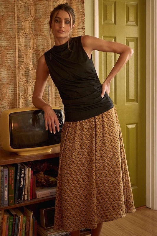 Mittoshop Mustard Midi Skirt