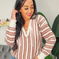 Brick House Striped Lace-Up Top
