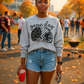 Checkered Leopard Gameday Crew Sweatshirt
