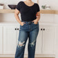 High Rise 90's Straight Jeans in Dark Wash by Judy Blue