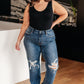 High Rise 90's Straight Jeans in Dark Wash by Judy Blue