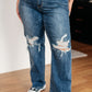 High Rise 90's Straight Jeans in Dark Wash by Judy Blue