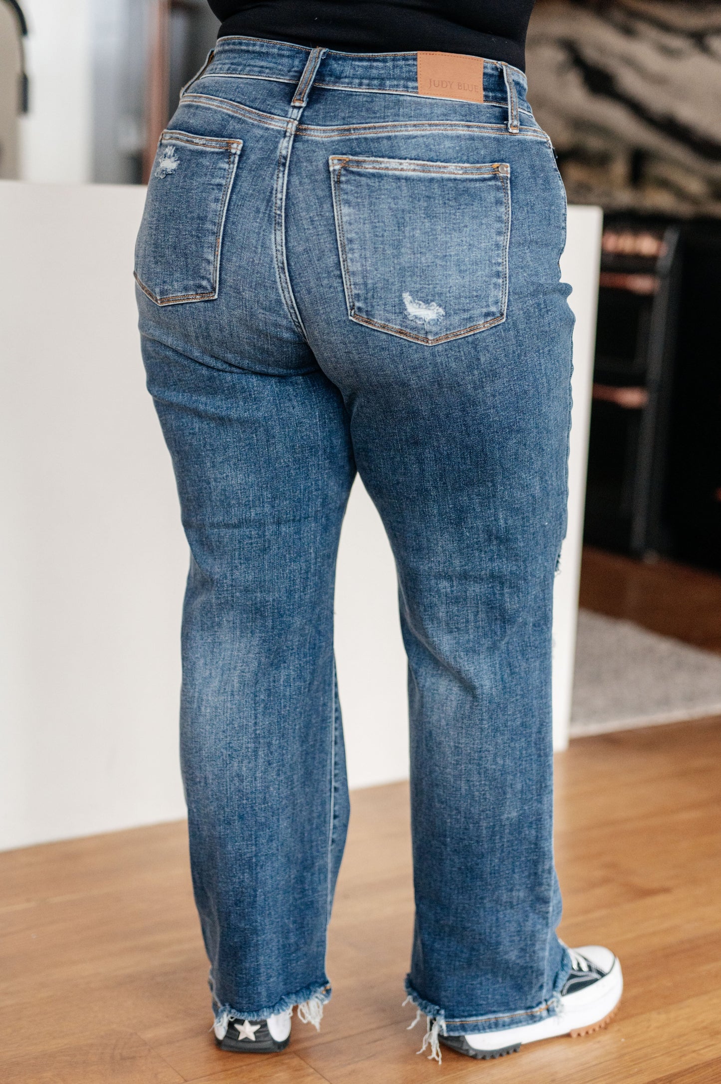 High Rise 90's Straight Jeans in Dark Wash by Judy Blue