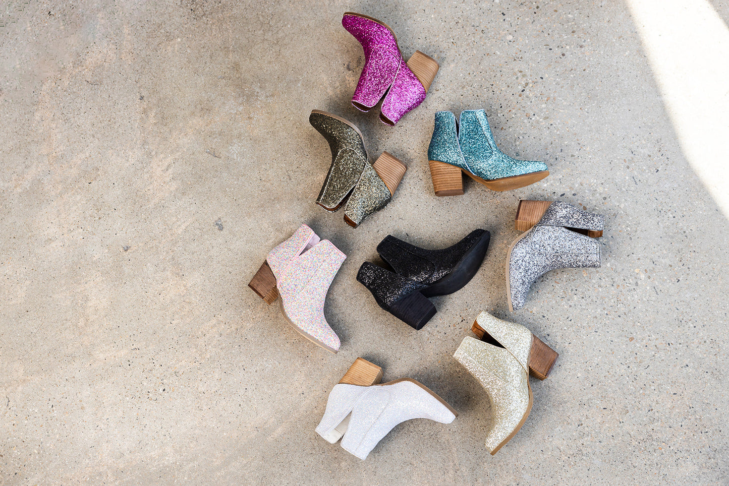 In My Feels Glitter Booties in Blue