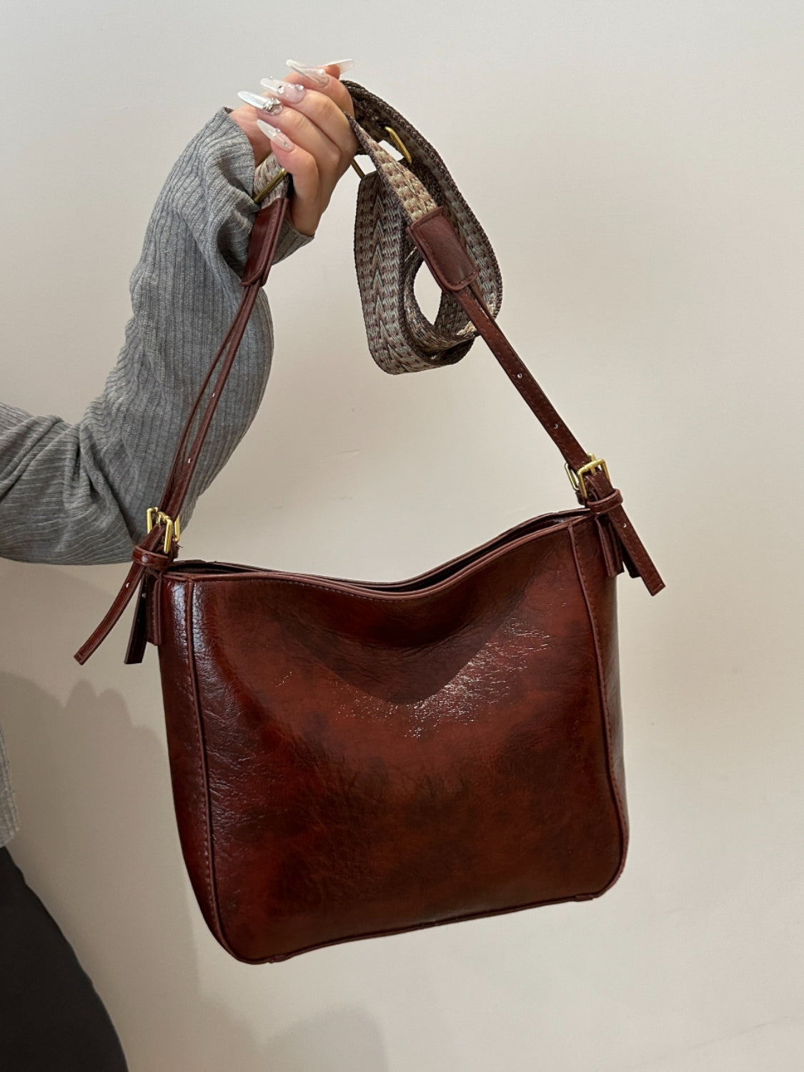 Adjustable Strap Crossbody Bag with Pouch