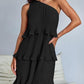 Layered Single Shoulder Mini Dress