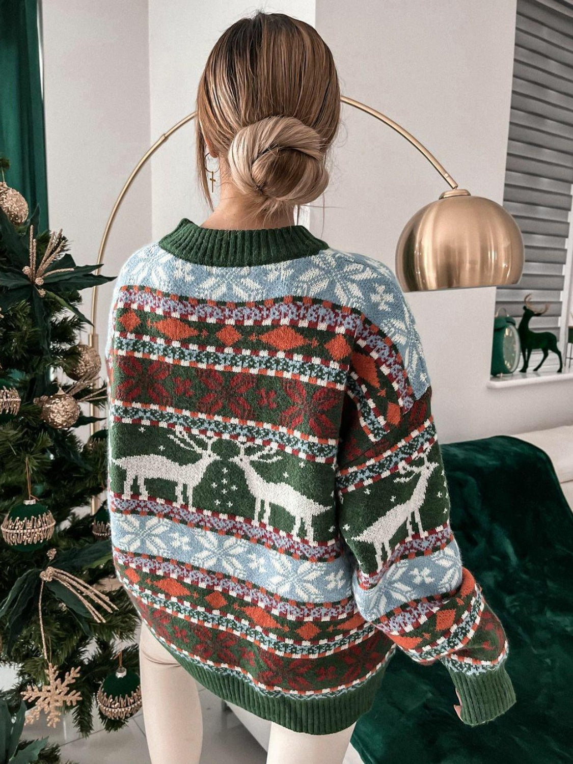Moose Holiday Dropped Shoulder Sweater