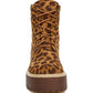 High Ankle Leopard Print Suede Boots