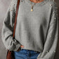 Pearl Detail Long Sleeve Sweater in Mocha