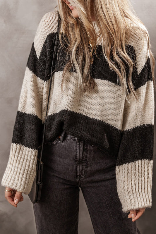 Color Block Striped Sweater