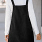 Pocketed Square Neck Wide Strap Overall Dress