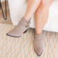 Sarah Leather Ankle Boot in Taupe