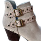Sarah Leather Ankle Boot in Taupe