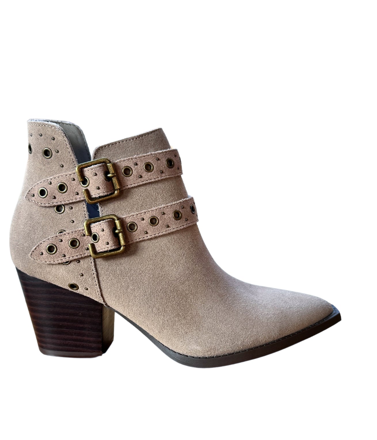 Sarah Leather Ankle Boot in Taupe