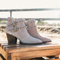 Sarah Leather Ankle Boot in Taupe