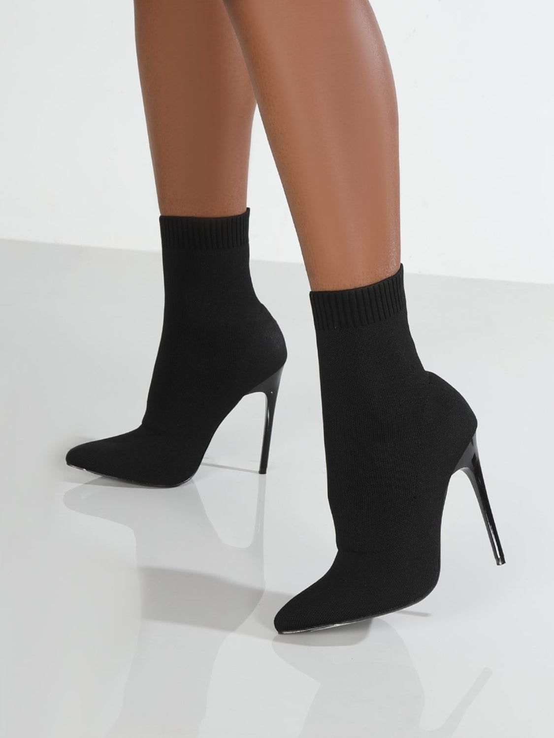 Mesh Sock Style Stiletto Booties