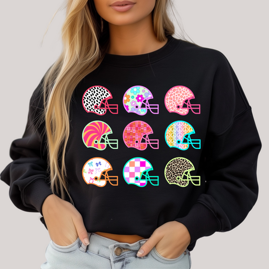 Girly Neon Helmets Crewneck Sweatshirt