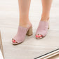 Helena Heeled Sandal in Blush Suede