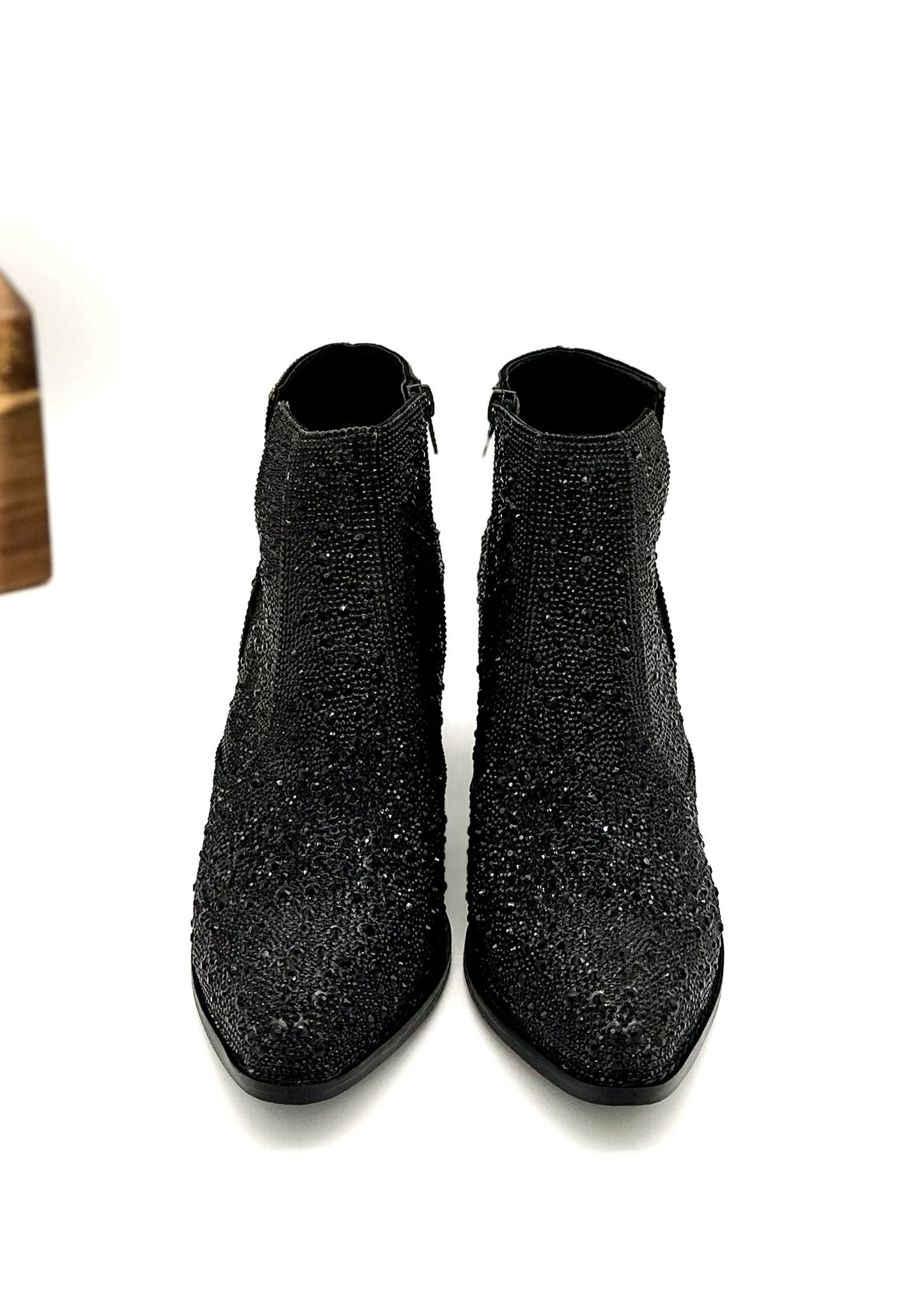 Rhinestone Bootie in Black