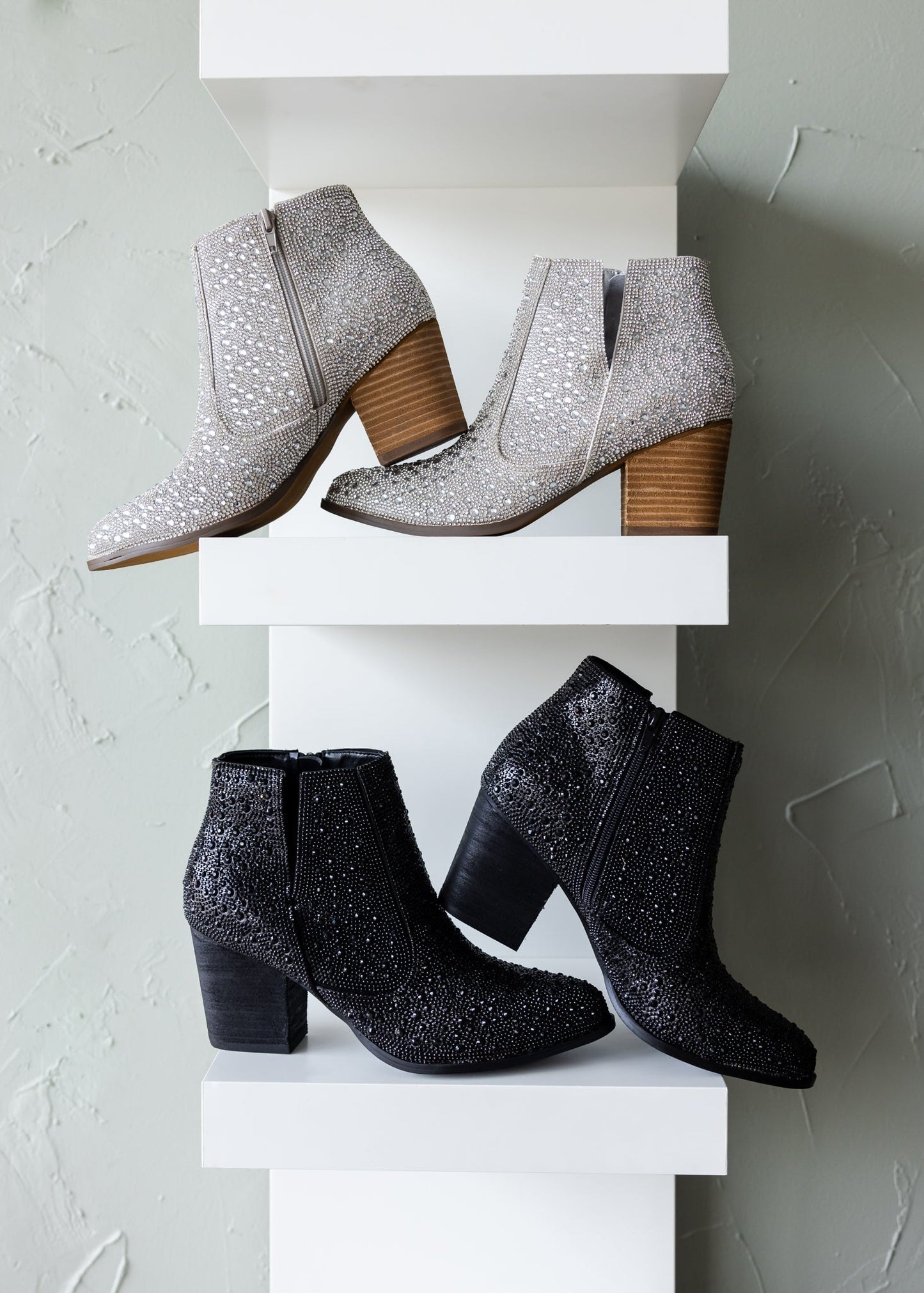 Rhinestone Bootie in Black