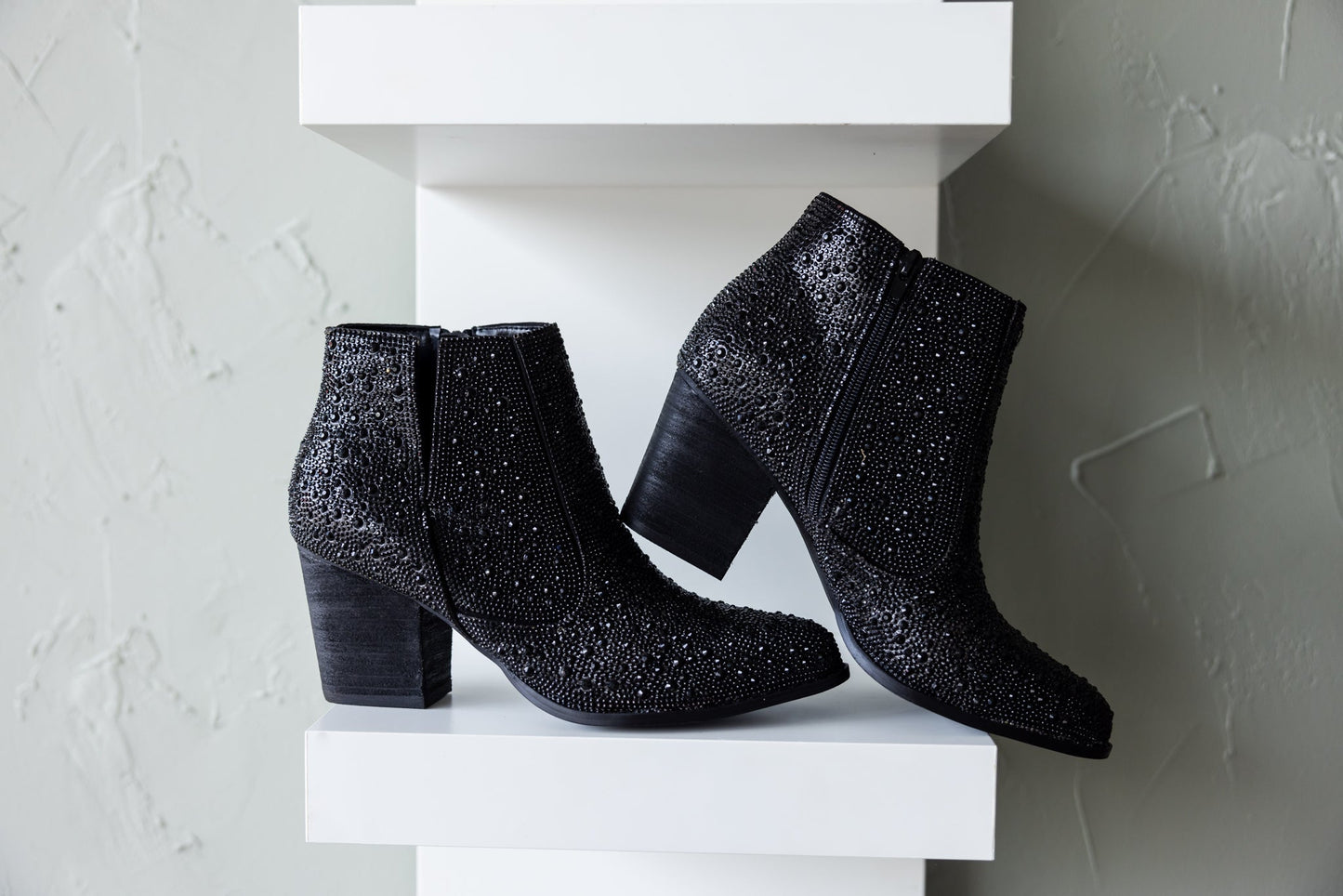 Rhinestone Bootie in Black