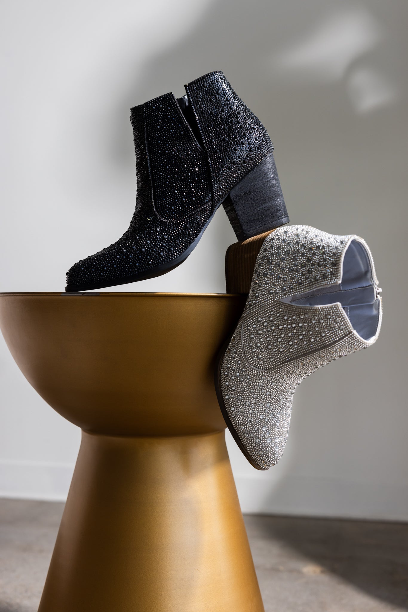 Rhinestone Bootie in Black
