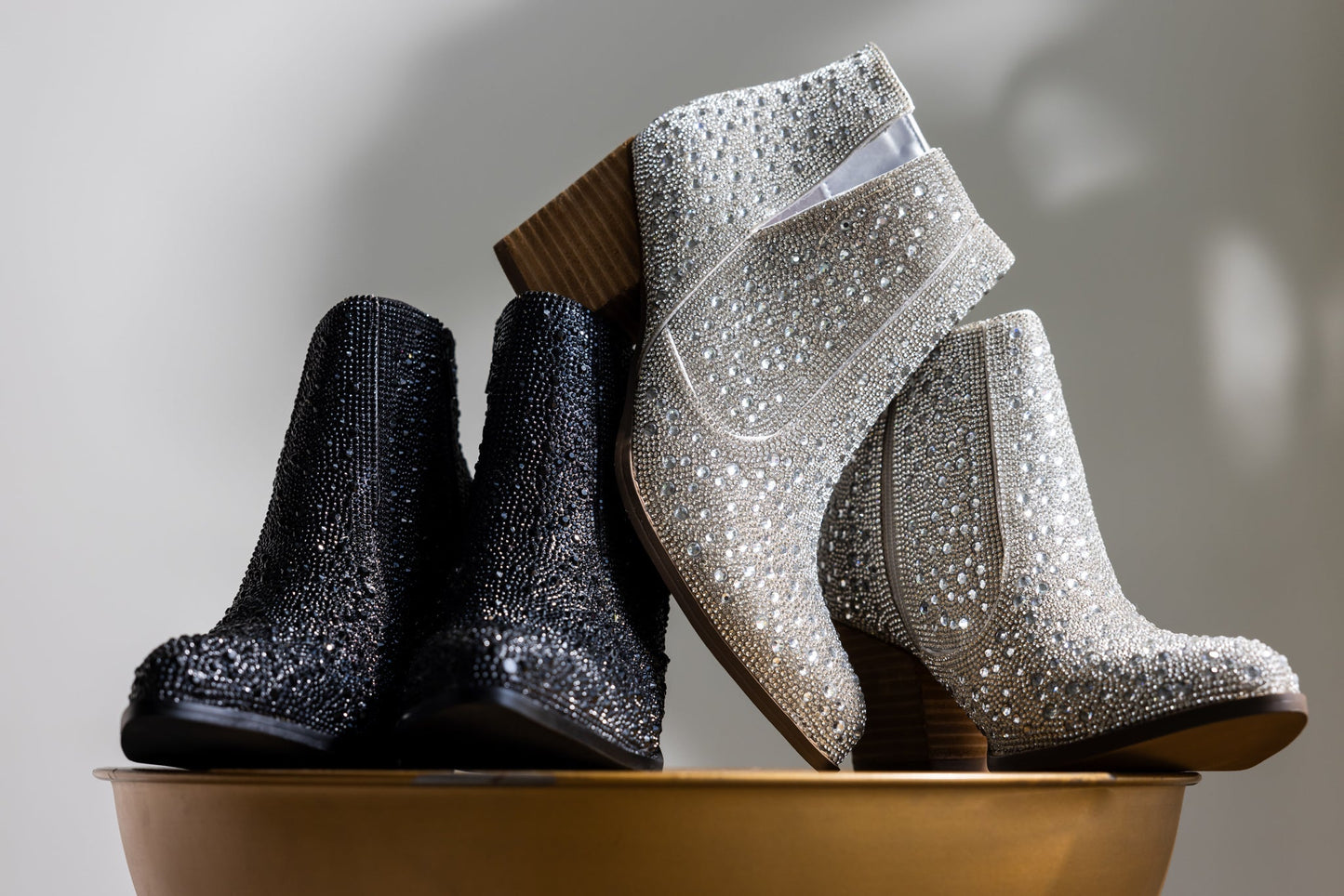 Rhinestone Bootie in Black